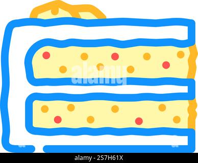 Karotten Kuchen Scheibe Lebensmittel Snack Farbe Icon Vektor. Schild mit Möhrenkuchen-Snack-Snack. Isolierte Symboldarstellung. Karotten Kuchen schneiden Lebensmittel Snack Farbe Symbol Vektor Illustration Stock Vektor