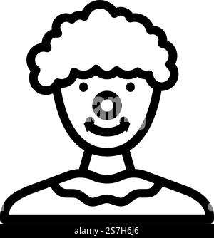 Clown Vintage Show Line Symbol Vektor. Vintage-Clown-Show-Schild. Schwarze Abbildung des isolierten Kontursymbols. Clown Vintage Show Line Symbol Vektor Illustration Stock Vektor