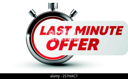 Timer-Symbol. Last-Minute-Angebotslabel Stock Vektor