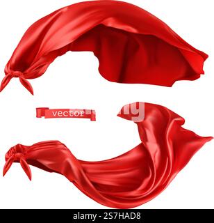 Superheld, roter Umhang. 3D-realistischer Vektor Stock Vektor