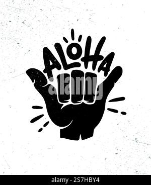 Aloha. Grafiken, Logos, Labels und Abzeichen zum Surfen Stock Vektor
