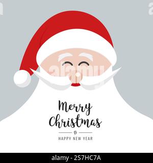 weihnachtsmann Gesicht Lächeln großer Bart weihnachtsgrüße Hintergrund Stock Vektor