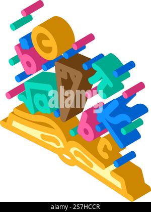 Isometrischer Ikonenvektor für Mathematik und Erziehung. Mathematische Erziehungswissenschaft. Isolierte Symboldarstellung. Mathematische Erziehungswissenschaft isometrische Iconvektorillustration Stock Vektor