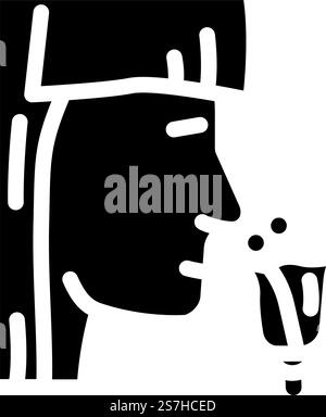 SENSE-Geruch-Glyphe-Symbol-Vektor. SENSE-Geruchszeichen. Isolierte Symboldarstellung. SENSE Geruch Glyphe Symbol Vektor Illustration Stock Vektor