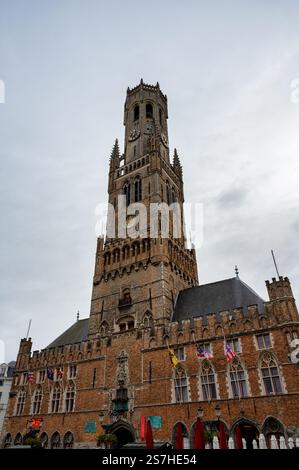 Brügge, Belgien- 27. September 2024: Die Seitenansicht des Belfort in Brügge Stockfoto