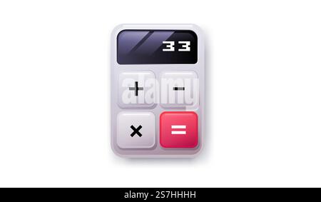 Symbol für den Rechner. Digitale Tastatur mit mathematisch isoliertem Gerätevektor. Stock Vektor