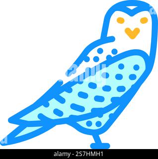 Schneeeule Winter Saison Farbe Icon Vektor. Schild für die Wintersaison der Schneeeule. Isolierte Symboldarstellung. Schneekeule Winter Saison Farbe Symbol Vektor Illustration Stock Vektor