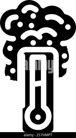 Glyphen-Symbol-Vektor mit heißem Geruch. Schild mit heißem Geruch. Isolierte Symboldarstellung. Heiße Geruch Glyphe Symbol Vektor Illustration Stock Vektor
