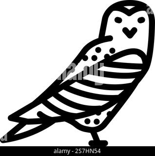 Schneekeule Winter Saison Linie Icon Vektor. Schild für die Wintersaison der Schneeeule. Schwarze Abbildung des isolierten Kontursymbols. Schneekeule Winter Saison Linie Symbol Vektor Illustration Stock Vektor