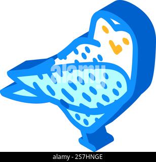 Schneekeule Wintersaison isometrischer Ikonvektor. Schild für die Wintersaison der Schneeeule. Isolierte Symboldarstellung. Schneekeule Wintersaison isometrische Icon Vektor-Illustration Stock Vektor
