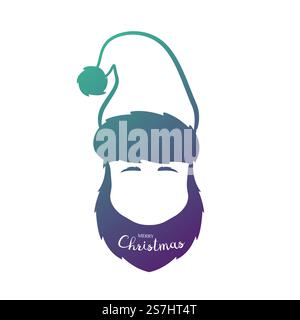 Elf Porträt isoliert auf weißem Hintergrund. Vektor-Vorlage für Ihr Weihnachtsdesign. Stock Vektor