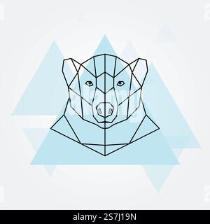 Geometrische Linien des Eisbärenkopfes. Vektorabbildung. . Eisbärenkopf Stock Vektor