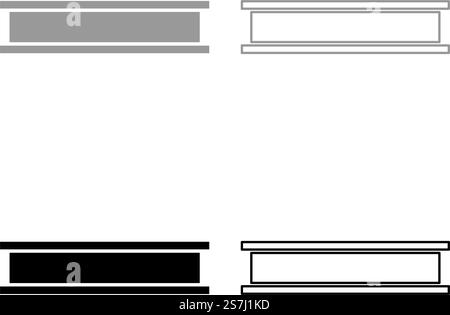Trägerträger I-Träger Stahl Stangenschiene Stück für Bau Metallindustrie Konzept Baumaterial Set Icon grau schwarz Farbe Vektor Illustration Bild einfache Vollfüllung Umrisslinie dünne flache Art. Trägerträger I-Träger Stahl Stangenschiene Stück für Bau Metallindustrie Konzept Baumaterial Set Icon Grau Schwarz Farbe Vektor Illustration Bild Solid Füllung Umrisslinie dünne flache Art Stock Vektor