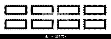 Sammlung von Rechteckrahmen mit Zickzackrand Stock Vektor