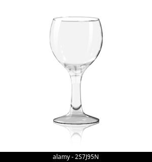Leeres transparentes Foto realistisch isoliert auf Weißweinglas mit Reflexion, für Branding und Ihr Design. Vektorabbildung. Leeres transparentes Foto realistisch isoliert auf Weißweinglas mit Reflexion, für Branding und Ihr Design. Vektor Stock Vektor