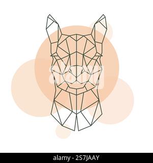 Geometrische Leiter der Alpaka. Wildes Tier. Vector Illustration. Stock Vektor