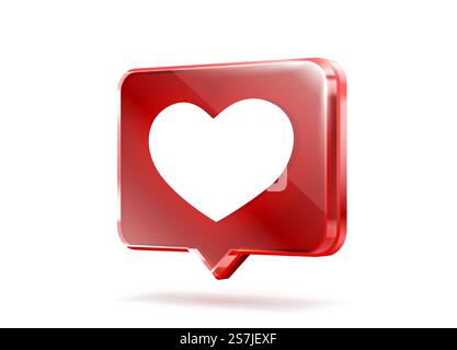 Herzhafte Ikone, Schild Follower 3D Banner, Love Post Social Media. Vektorabbildung. Herzhafte Ikone, Schild Follower 3D Banner, Love Post Social Media. Vektor Stock Vektor