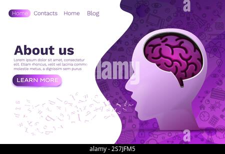 Head Brain Idea Website, kreatives menschliches Brainstorming, Designkonzept. Vektorabbildung. Head Brain Idea Website, kreatives menschliches Brainstorming, Designkonzept. Vektor Stock Vektor