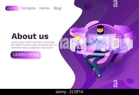 Operator Job Developer, Website Arbeitsplatzprozess, Display Infografik. Vektorabbildung. Operator Job Developer, Website Arbeitsplatzprozess, Display Infografik. Vektor Stock Vektor