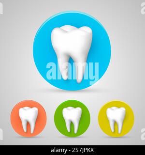 Zahnset Farbkollektion, Template Design Element. Vektorabbildung. Zahnsatz Farbsammlung, Vorlage Design Element, Vektor Illustration Stock Vektor