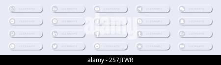 Sammlung von Bannern für Links zu sozialen Netzwerken Stock Vektor