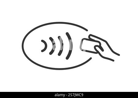 Kontaktloses NFC-Symbol für kabelloses Pay-TV in Schwarz Stock Vektor