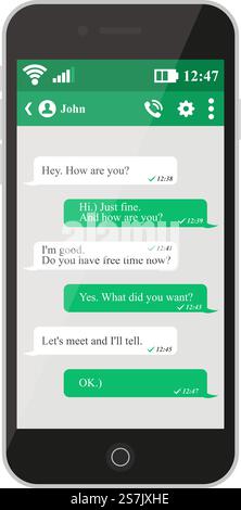 Social-Network-Konzept. Leere Vorlage. Messenger-Fenster. Chat- und Messaging-Konzept Stock Vektor
