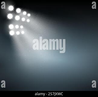 Spotlight-Hintergrund zeigt Hintergrund an. Hellblaue Vektorglühen abstrakte Spotlight-Szene.. Spotlight-Hintergrund zeigt Hintergrund an. Hellblaue Vektorglühen abstrakte Spotlight-Szene Stock Vektor