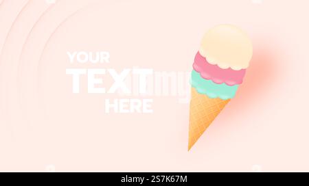 Eis für Sommersaison sehr nettes Charakterdesign in Pastellschemata Vektor-Illustration Stock Vektor