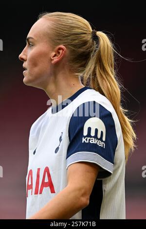 London, Großbritannien. 19. Januar 2025 Molly Bartrip von Tottenham Hotspur während des Spiels der Barclays Women’s Super League zwischen Tottenham Hotspur F.C. Women und Leicester City W.F.C. im Gaughan Group Stadium in London am 19. Januar 2025. Dieses Bild darf nur für redaktionelle Zwecke verwendet werden. Nur redaktionelle Verwendung. Quelle: Ashley Crowden/Alamy Live News Stockfoto