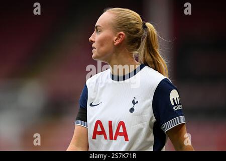 London, Großbritannien. 19. Januar 2025 Molly Bartrip von Tottenham Hotspur während des Spiels der Barclays Women’s Super League zwischen Tottenham Hotspur F.C. Women und Leicester City W.F.C. im Gaughan Group Stadium in London am 19. Januar 2025. Dieses Bild darf nur für redaktionelle Zwecke verwendet werden. Nur redaktionelle Verwendung. Quelle: Ashley Crowden/Alamy Live News Stockfoto