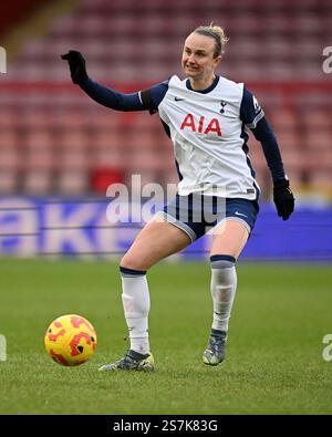 London, Großbritannien. 19. Januar 2025 Martha Thomas von Tottenham Hotspur während des Spiels der Barclays Women’s Super League zwischen Tottenham Hotspur FC Women und Leicester City W.F.C. im Gaughan Group Stadium in London am 19. Januar 2025. Dieses Bild darf nur für redaktionelle Zwecke verwendet werden. Nur redaktionelle Verwendung. Quelle: Ashley Crowden/Alamy Live News Stockfoto