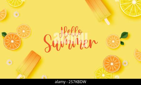 Eis und Eis für Sommersaison sehr nettes Charakter Design in Pastell-Schema-Vektor-Illustration Stock Vektor