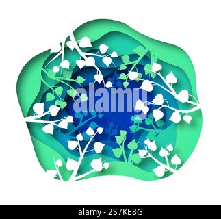 Papierfeder. Farbenfrohes, geblümtes Papier, Origami-Frühlingsmuster. Vorlage für Flyer, Poster und Broschüre Rabatt Vektor feiern elegante Set. Papierfeder. Farbenfrohes, geblümtes Papier, Origami-Frühlingsmuster. Vorlage für Flyer, Poster und Broschürenrabatt Vektorsatz Stock Vektor