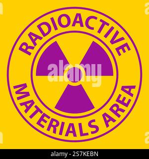Achtung Bereich Mit Radioaktiven Materialien Kennzeichnen Stock Vektor