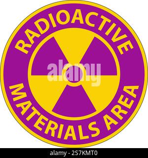 Achtung Bereich Mit Radioaktiven Materialien Kennzeichnen Stock Vektor