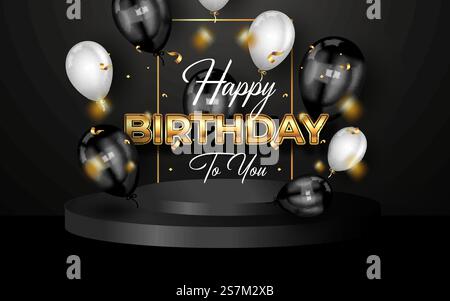 Geburtstagshintergrund mit bunten Ballons Stock Vektor