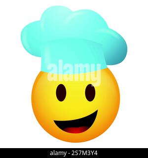 Vektordarstellung von Emoticon mit Kochmütze Stock Vektor