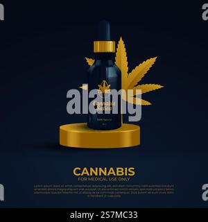CBD Öl Vorteile,Medizinische Verwendungen für cbd Öl und Hanf ist legal in allen 50 Staaten. Stock Vektor