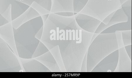 Abstrakter Hintergrund mit grauen welligen Linien auf dunkelgrauem Hintergrund, dynamische Kurven, minimalistischer Stil Stockfoto