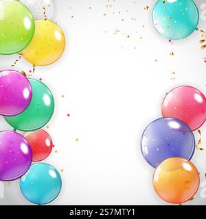 Feiertagshintergrund mit Ballons. Kann für Werbung, Werbeaktion und Geburtstagskarte oder Einladung verwendet werden. Vektorabbildung EPS10. Feiertagshintergrund mit Ballons. Kann für Werbung, Werbeaktion und Geburtstagskarte oder Einladung verwendet werden. Vektorabbildung Stock Vektor