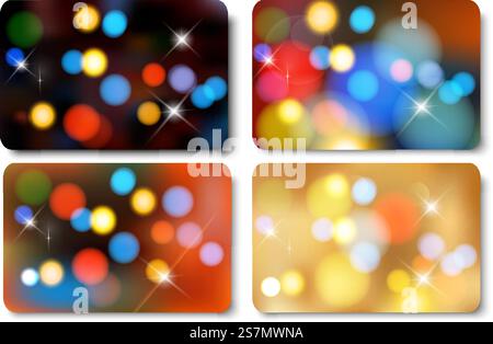 Satz von farbenfrohen abstrakten Geschenkkarten. Vektor-illustration Stock Vektor