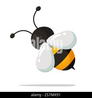 Niedlicher Bienenfilm, der einfach aussieht. Vektorabbildung. Stock Vektor