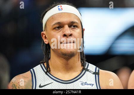 Orlando, Florida, USA, 19. Januar 2025, Orlando Magic's Paolo Banchero #5 im Kia Center. (Foto: Marty Jean-Louis/Alamy Live News Stockfoto