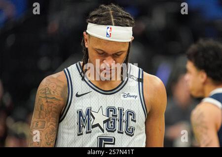 Orlando, Florida, USA, 19. Januar 2025, Orlando Magic's Paolo Banchero #5 im Kia Center. (Foto: Marty Jean-Louis/Alamy Live News Stockfoto