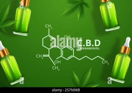 Chemische Formel von Marijuana CBD Stock Vektor