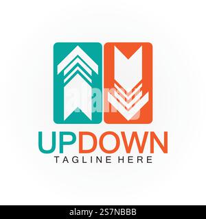 Pfeile nach oben nach unten Logo-Symbol-Designvorlage. Stock Vektor