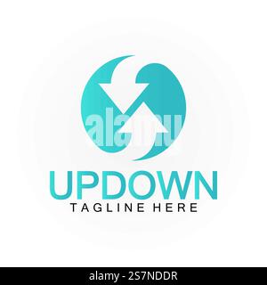 Pfeile nach oben nach unten Logo-Symbol-Designvorlage. Stock Vektor