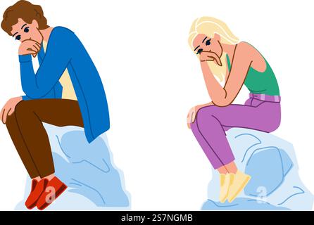 Skulpturendenker Phylosophievektor. Mann denken, Statue Person, Wissenschaft alte Skulptur Denker Phylosophie Charakter. Leute flache Zeichentrickgrafik Illustration. Skulpturendenker Phylosophievektor Stock Vektor