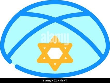 Kippah Yarmulke jüdische Farbe Icon Vektor. jüdisches Zeichen für Kippah-YARMmulke. Isolierte Symboldarstellung. Kippah Yarmulke jüdische Farbe Icon Vektor Illustration Stock Vektor